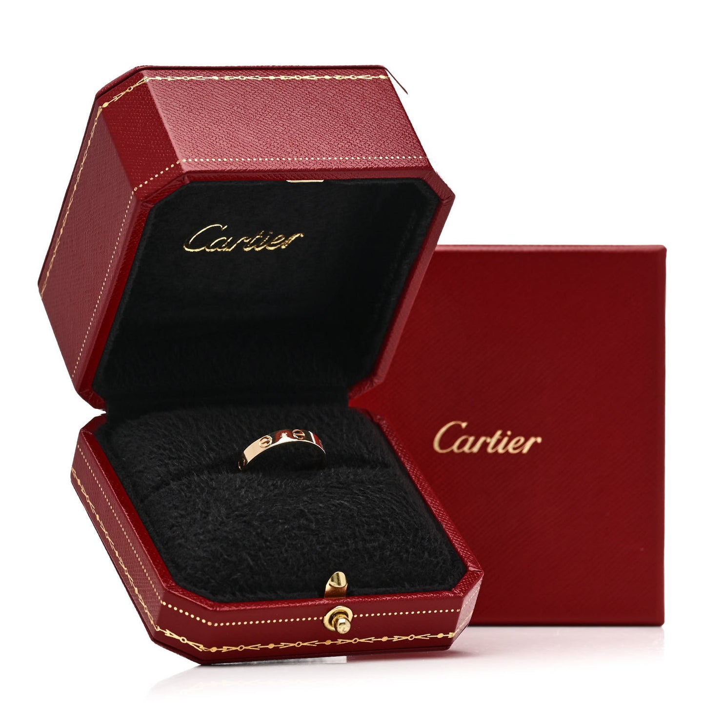 18K Yellow Gold 3.5mm LOVE Wedding Band Ring 55 7.25