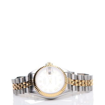 Rolex Stainless Steel 18K Yellow Gold 26mm Oyster Perpetual Datejust Watch White Roman 79173 3 of 7