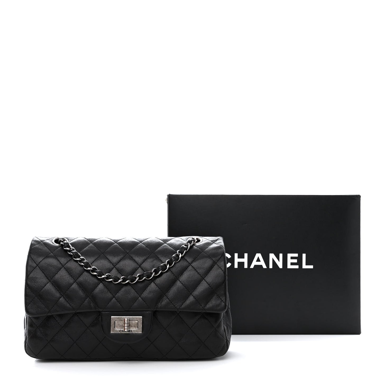 Lambskin Quilted Medium Hybrid Reissue Flap Black