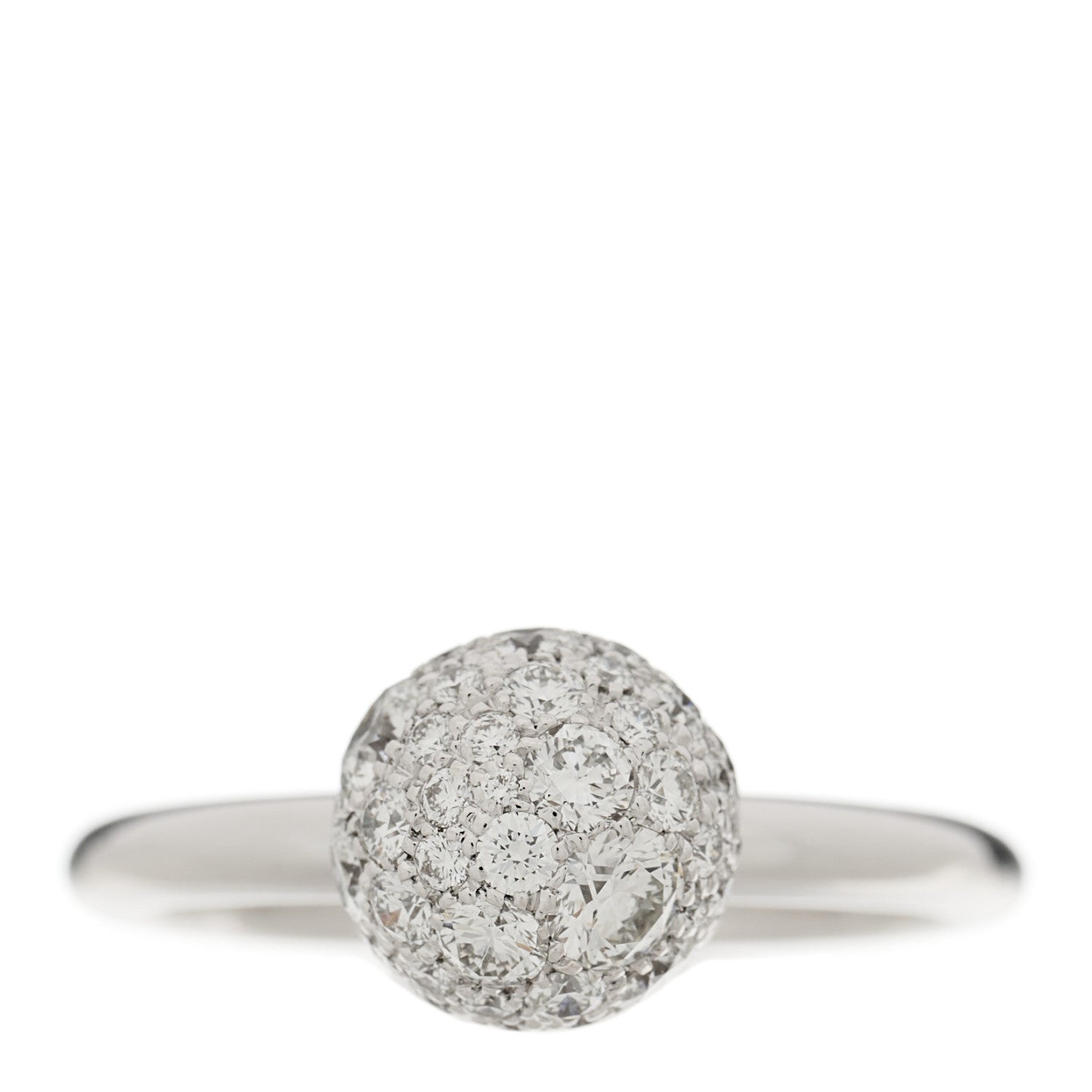 Tiffany 18K White Gold Diamond 8mm Hardwear Ball Ring 54 7 1 of 6