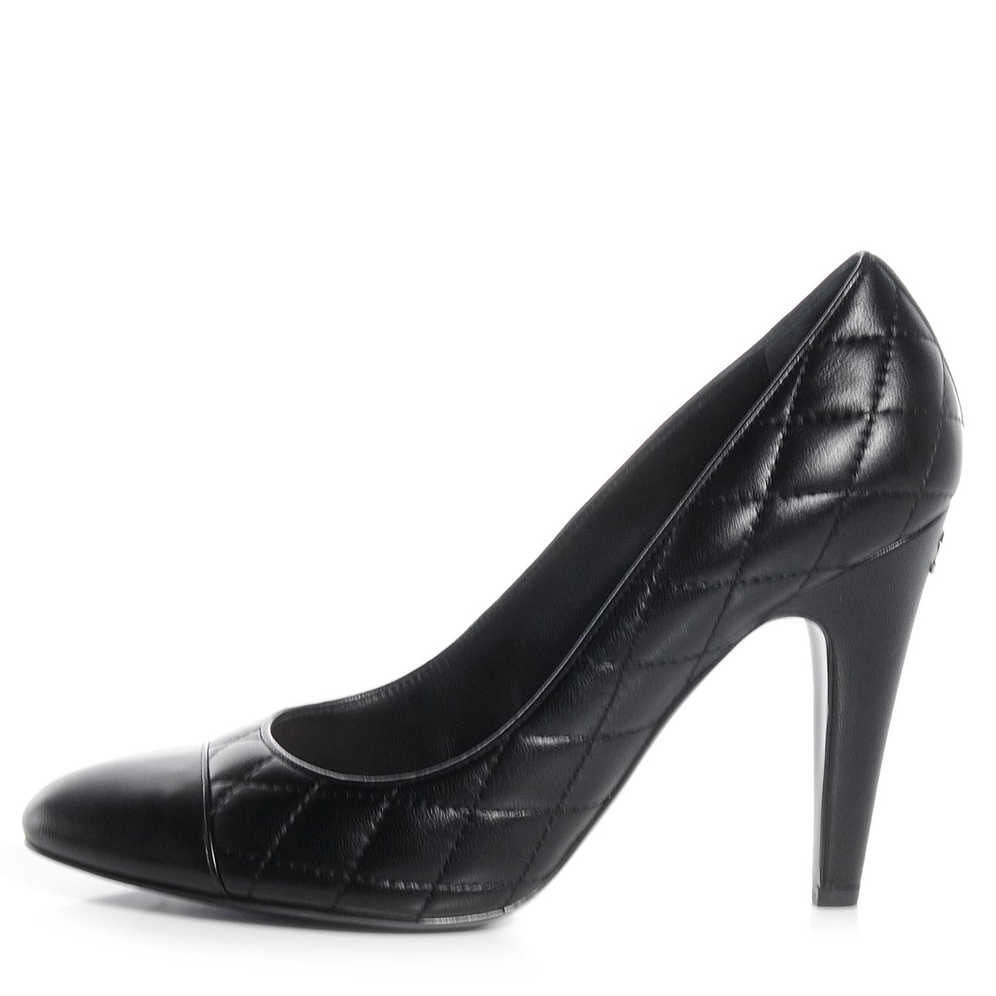 Lambskin Quilted Pumps 40 Black
