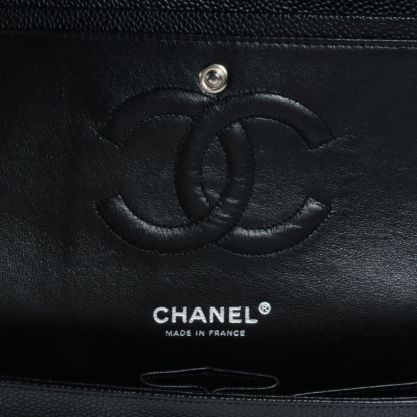 Caviar Quilted Medium Double Flap Black