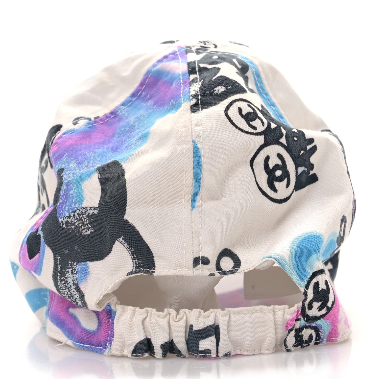 Chanel Canvas Printed Graffiti CC Cap Hat M Ivory Multicolor 6 of 9