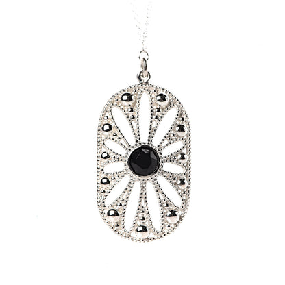 Tiffany Sterling Silver Black Onyx Pearl Ziegfeld Daisy Pendant Necklace 4 of 7