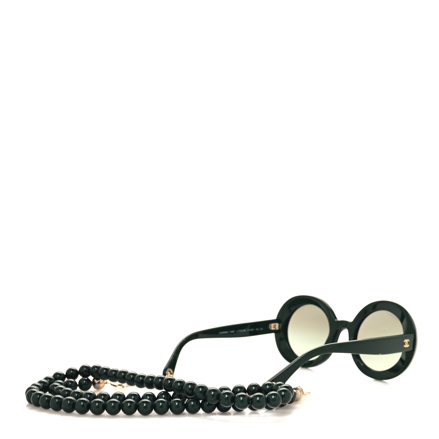 Chanel Acetate Round Chain Sunglasses 5489 Green 4 of 7