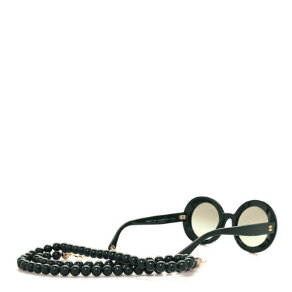 Chanel Acetate Round Chain Sunglasses 5489 Green 4 of 7