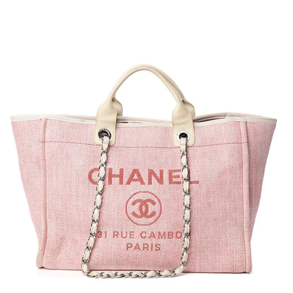 Chanel Canvas Medium Deauville Tote Pink 1 of 9