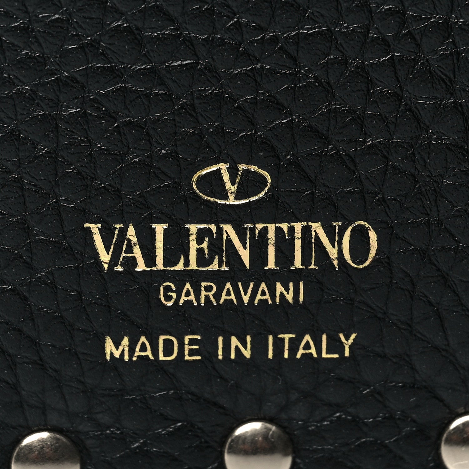 Valentino Garavani Calfskin Rockstud Compact Bi-Fold Wallet Black 6 of 7