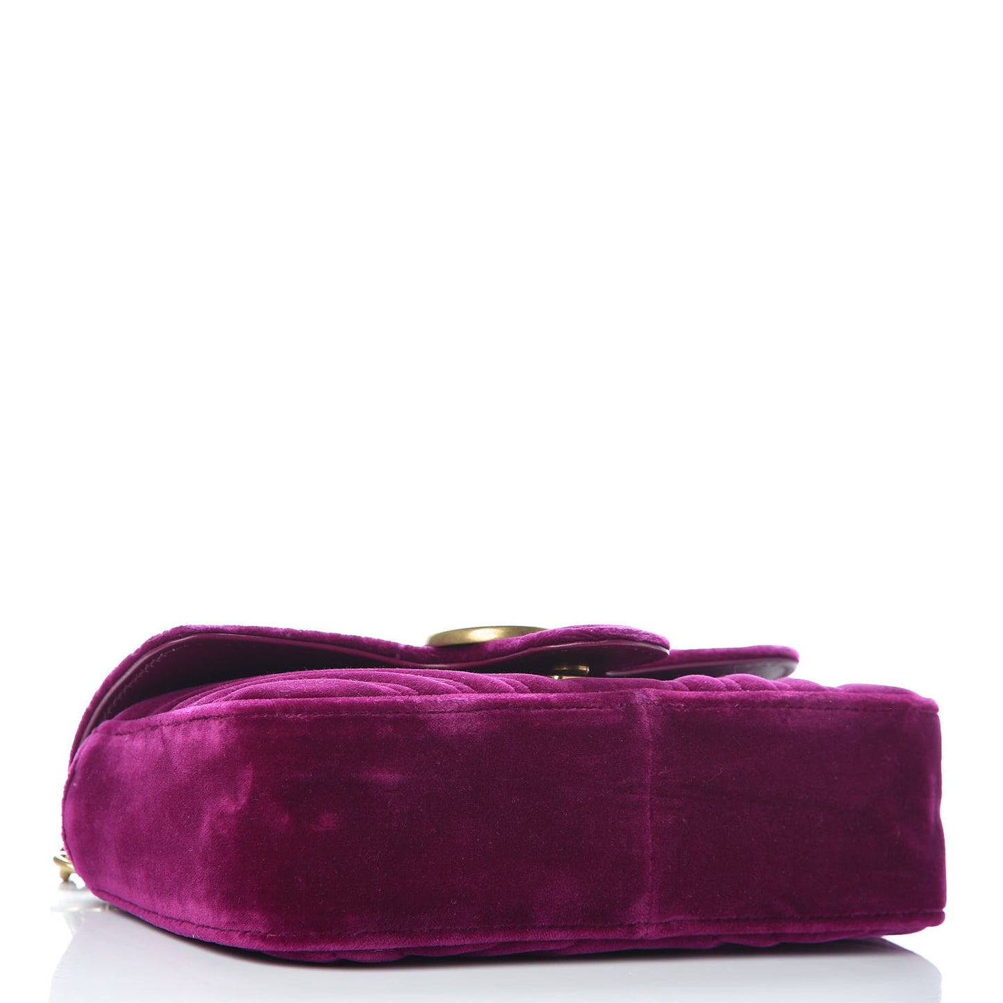 Velvet Matelasse Mini GG Marmont Shoulder Bag Fuchsia Violet Cyclamen