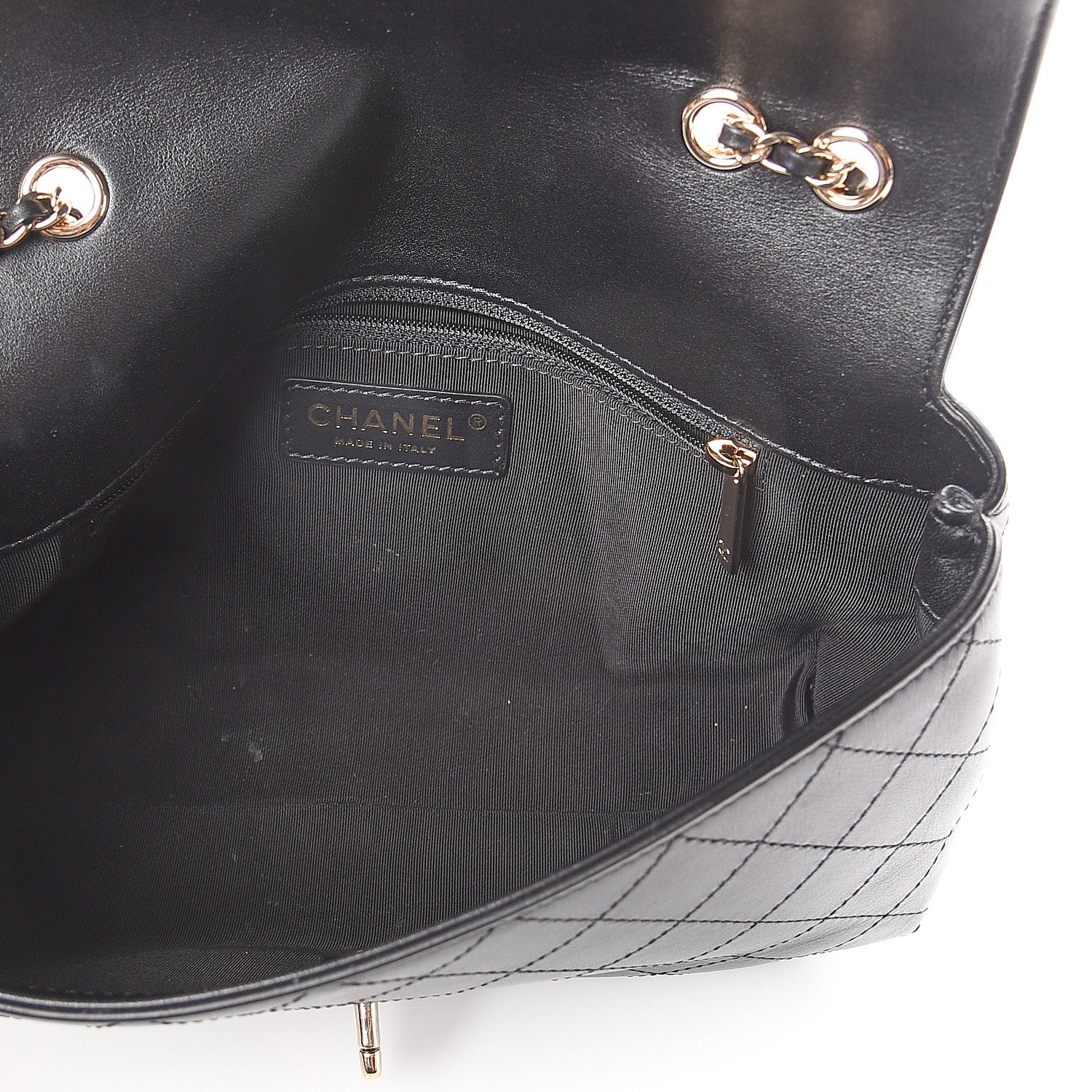 Chanel Calfskin Stitched CC Case Flap Bag Black 4 of 9
