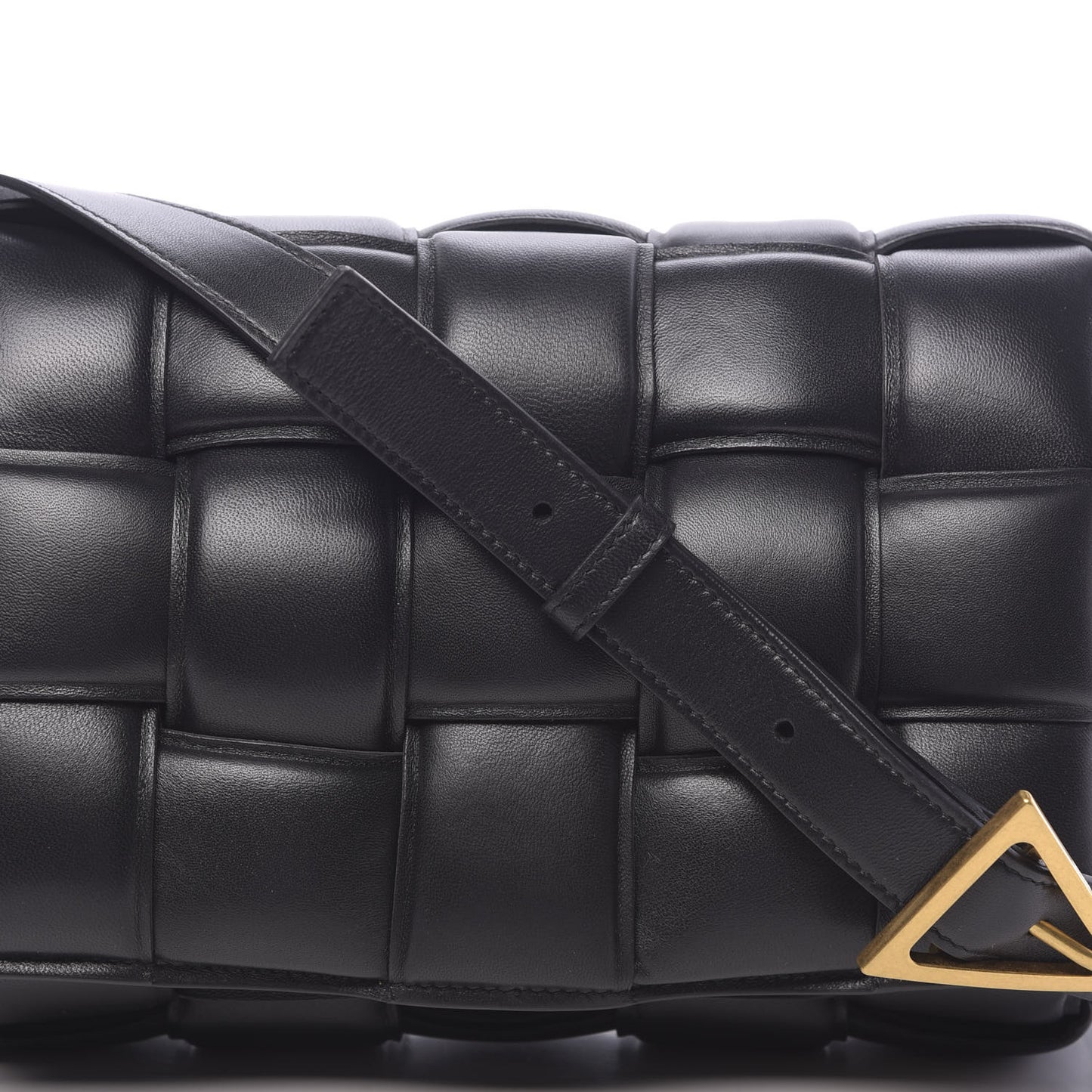 Nappa Maxi Intreccio Padded Cassette Crossbody Bag Black