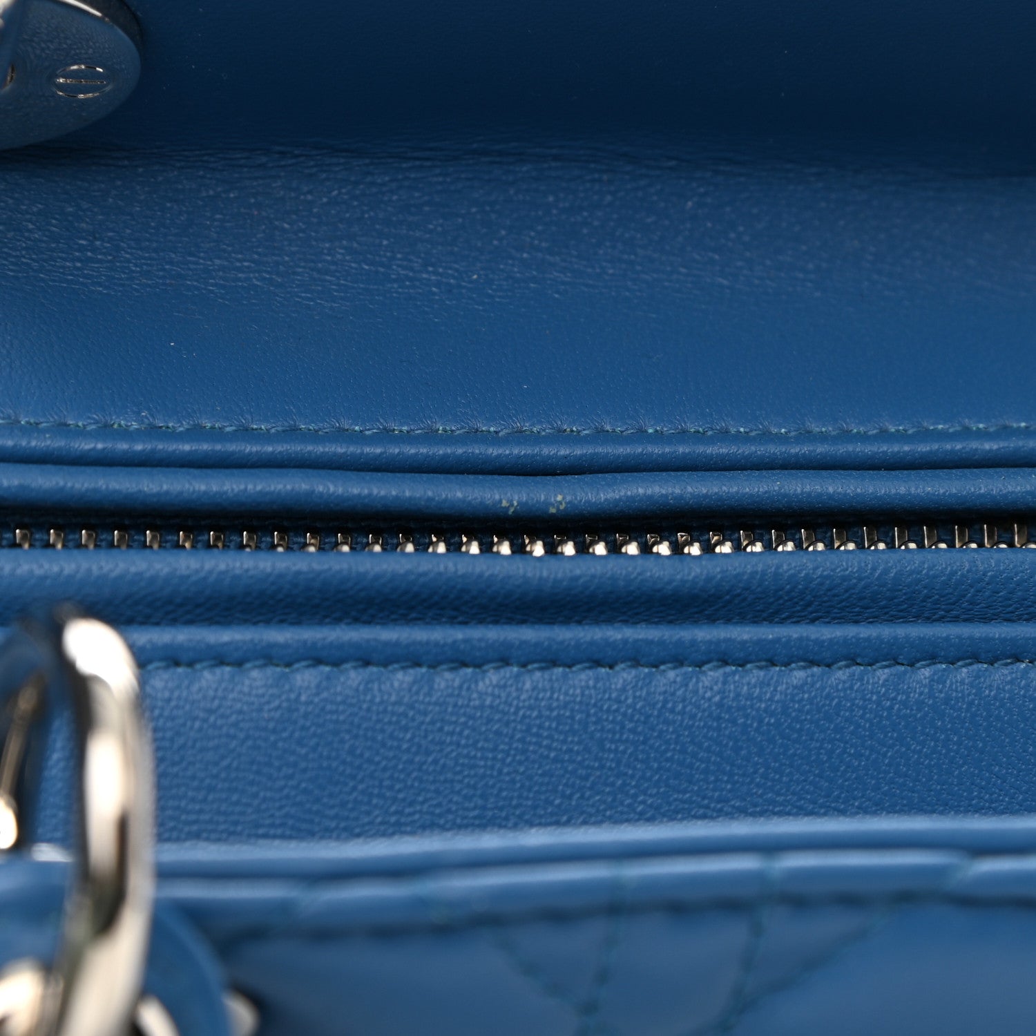 Christian Dior Lambskin Cannage Medium Lady Dior Blue Pastel 9 of 10