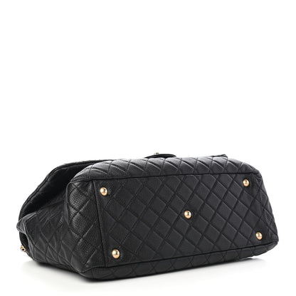 Chanel Calfskin Quilted XXL Travel Flap Bag Black 4 of 9