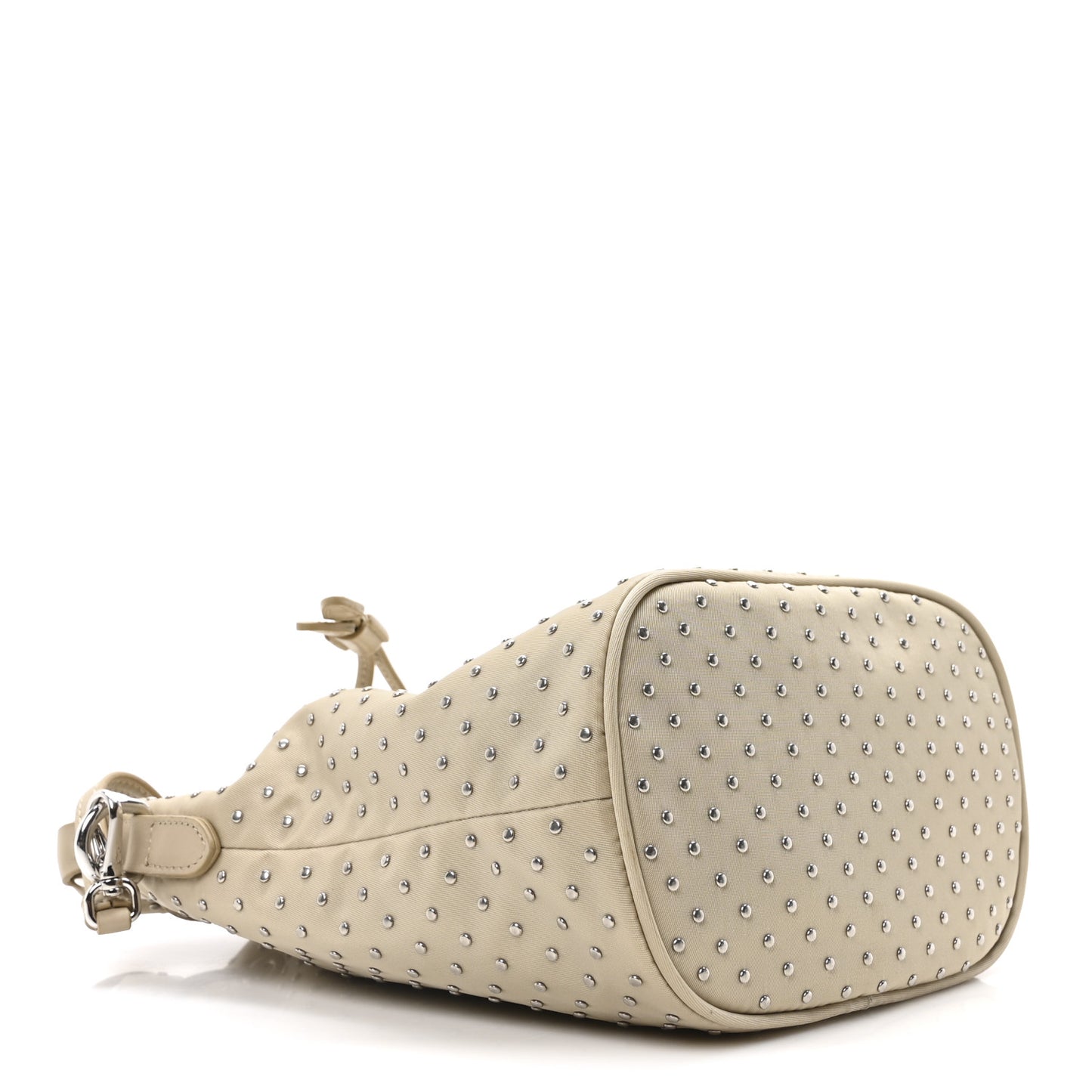 Re-Nylon Saffiano Studded Mini Re-Edition 1978 Bucket Bag Deserto
