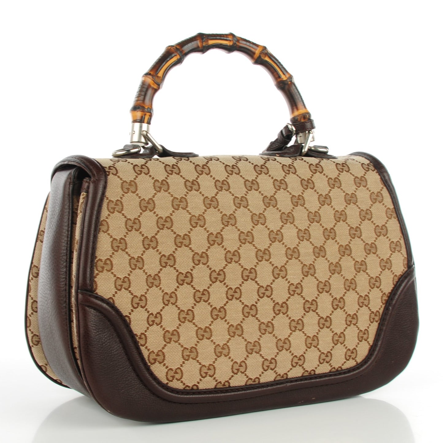 Monogram Large New Bamboo Top Handle Bag Brown