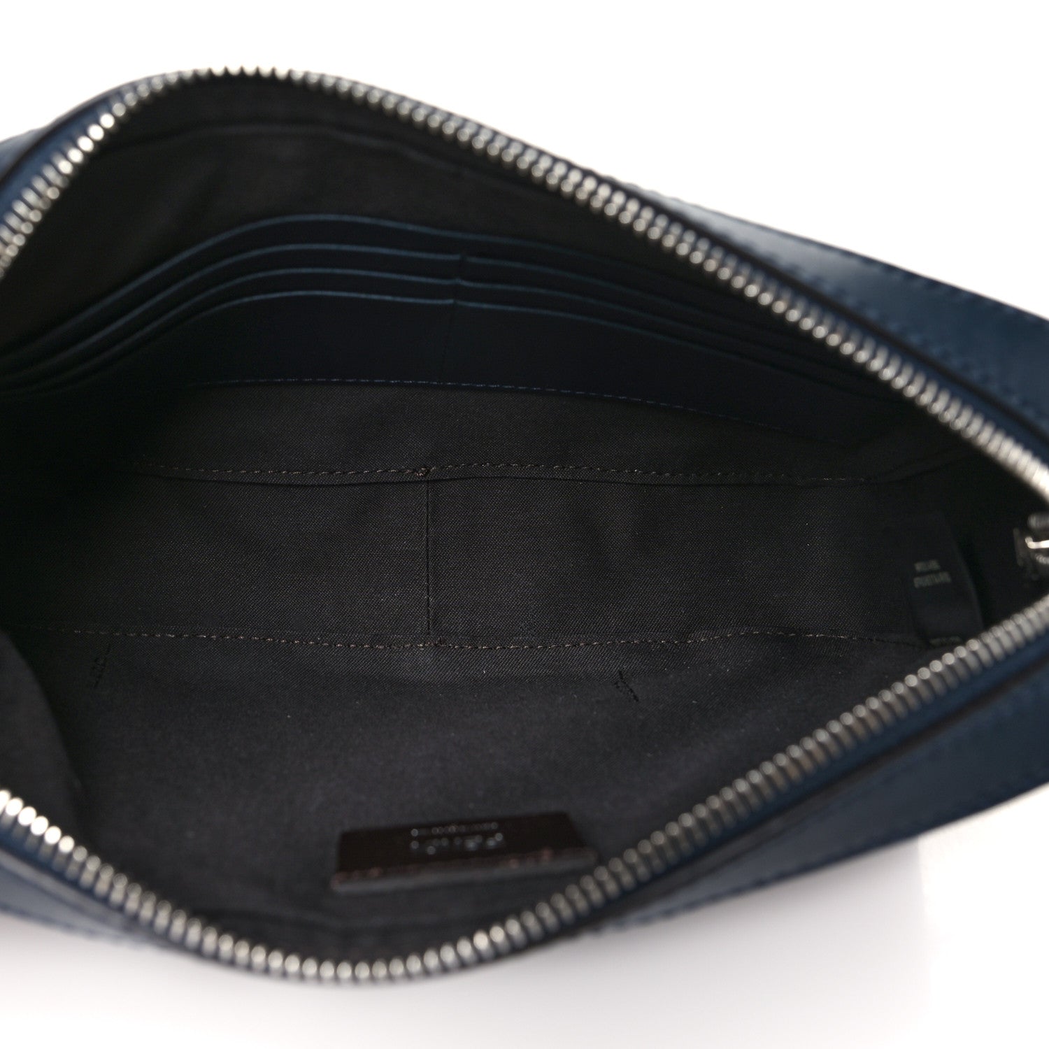 Fendi Glazed Fabric Vitello Liberty FF 1974 Diagonal Camera Case Navy 5 of 10