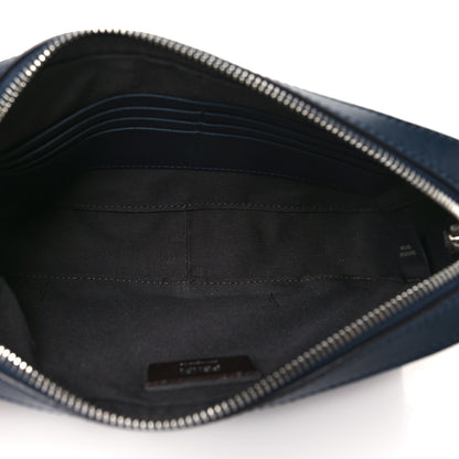 Fendi Glazed Fabric Vitello Liberty FF 1974 Diagonal Camera Case Navy 5 of 10