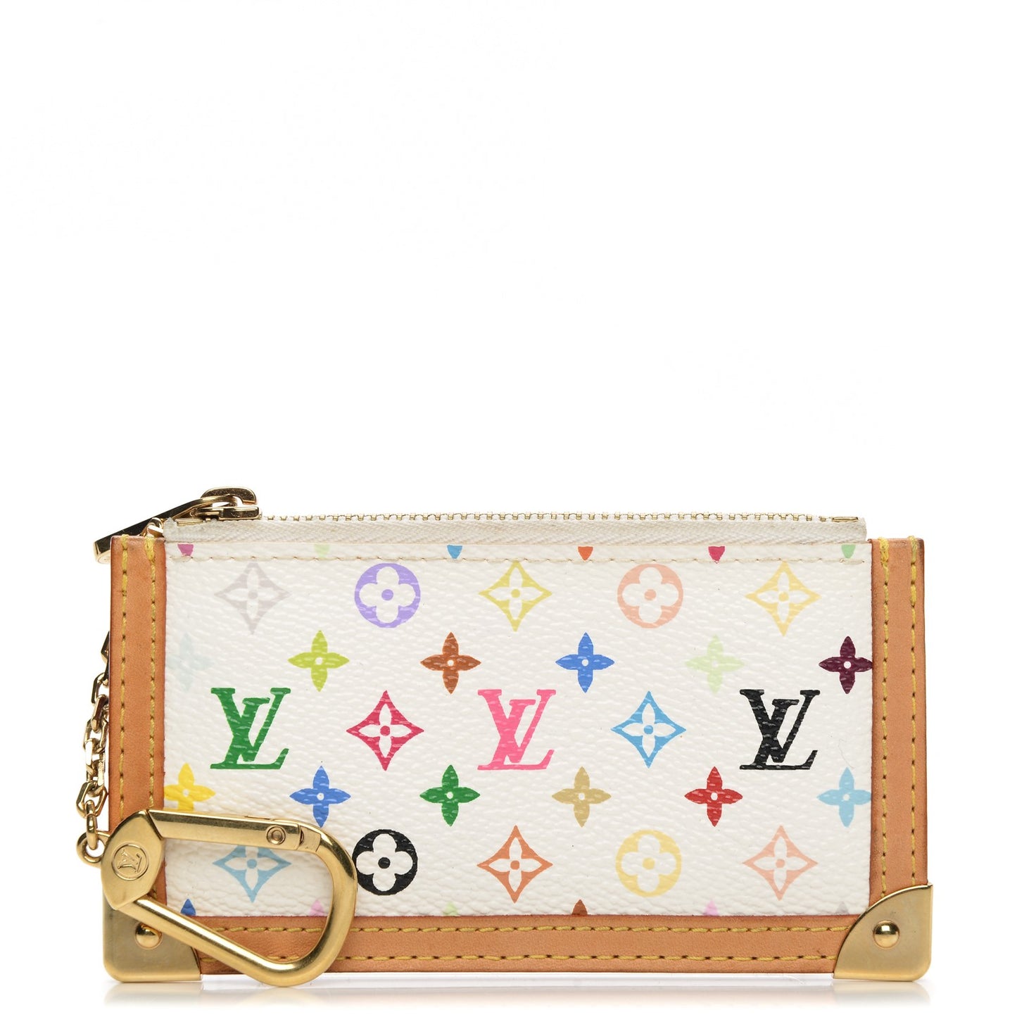 Monogram Multicolor Key Pouch White