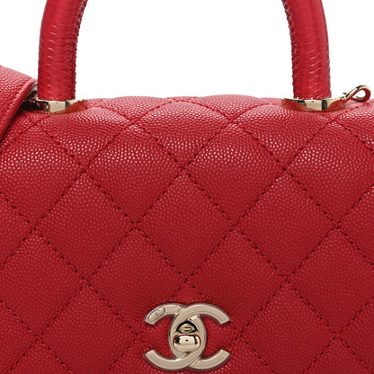 Chanel Caviar Quilted Extra Mini Coco Handle Flap Red 8 of 10