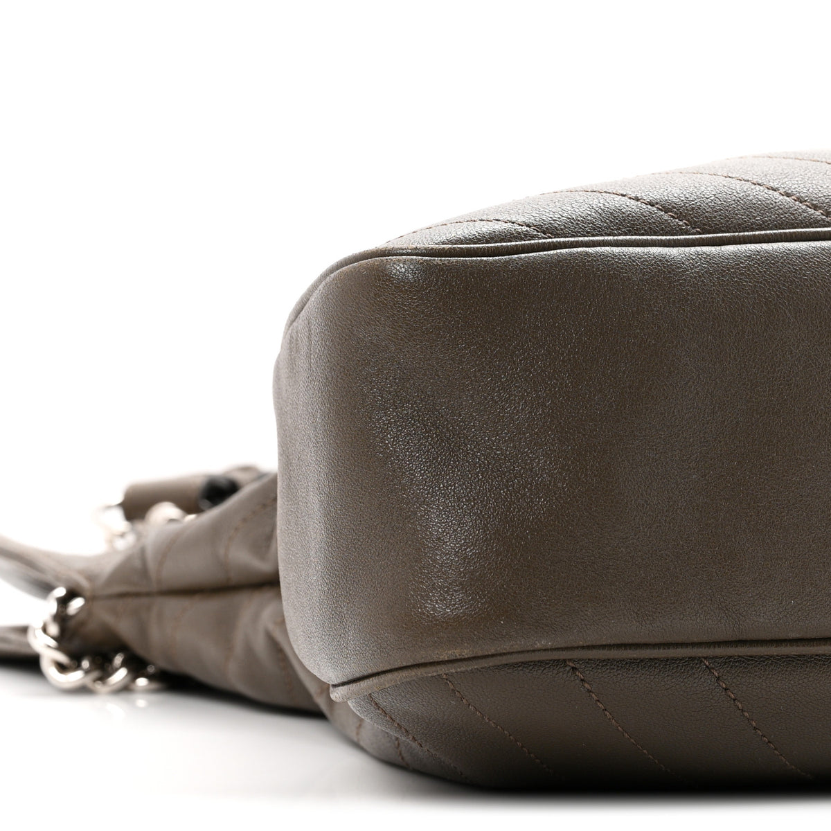 Gucci Sakai Be Green Calfskin Diagonal Stitched Medium Blondie Tote Craclet Brown 9 of 11