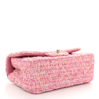 Chanel Tweed Quilted Mini Rectangular Flap Pink 4 of 11