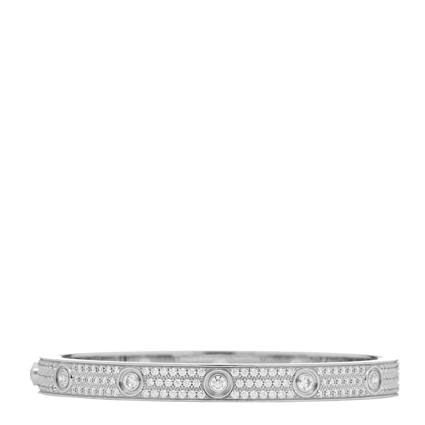 18K White Gold Diamond LOVE Paved Bracelet 18