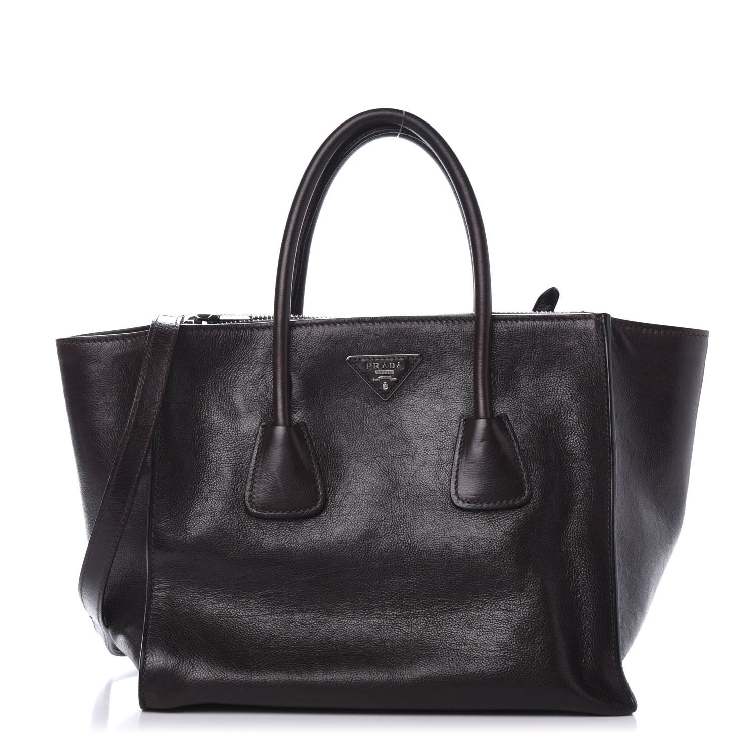 Prada Glace Calf Twin Pocket Tote Black 1 of 16