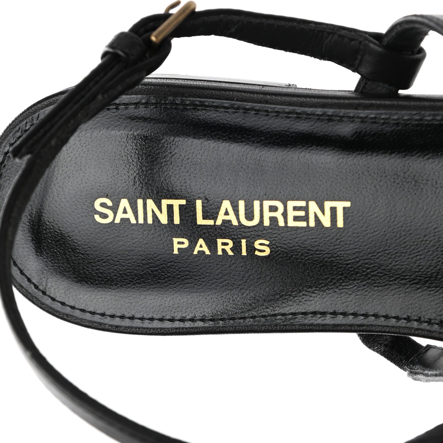 Saint Laurent Patent Calfskin Cassandra Monogram Sandals 39 Black 7 of 11