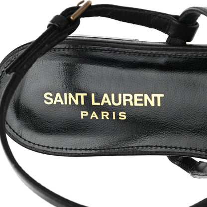 Saint Laurent Patent Calfskin Cassandra Monogram Sandals 39 Black 7 of 11