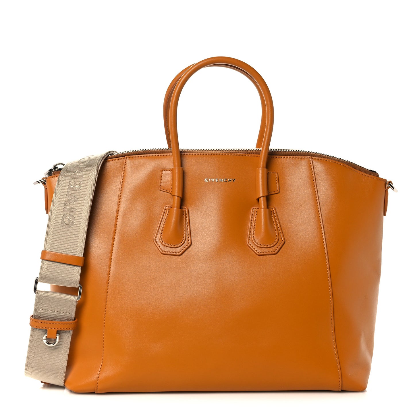 Box Calfskin Small Antigona Sport Top Handle Bag Pumpkin
