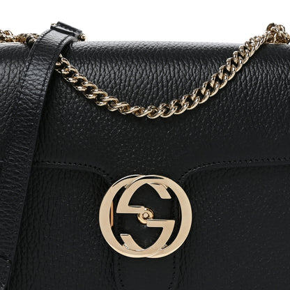 Gucci Dollar Calfskin Small Interlocking G Shoulder Bag Black Black 8 of 10