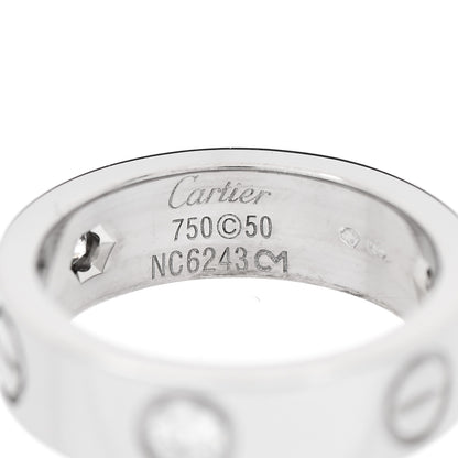 Cartier 18K White Gold 3 Diamond 5.5mm LOVE Ring 50 5.25 4 of 5