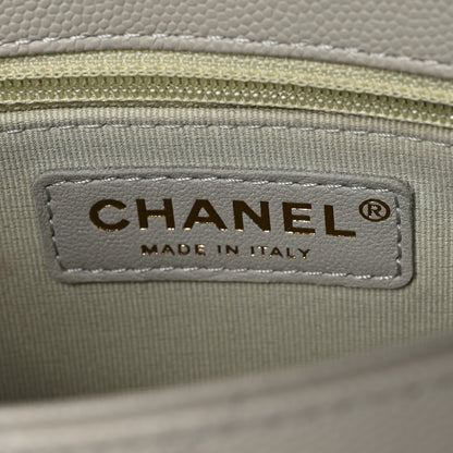 Chanel Calfskin Caviar Quilted Square Chain Flap Grey 6 of 11