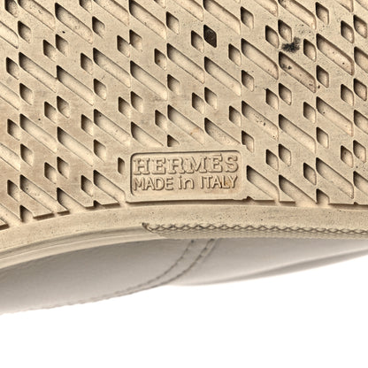 Hermes Calfskin Lizard Womens Quicker Sneakers 38 White Bordeaux 6 of 11
