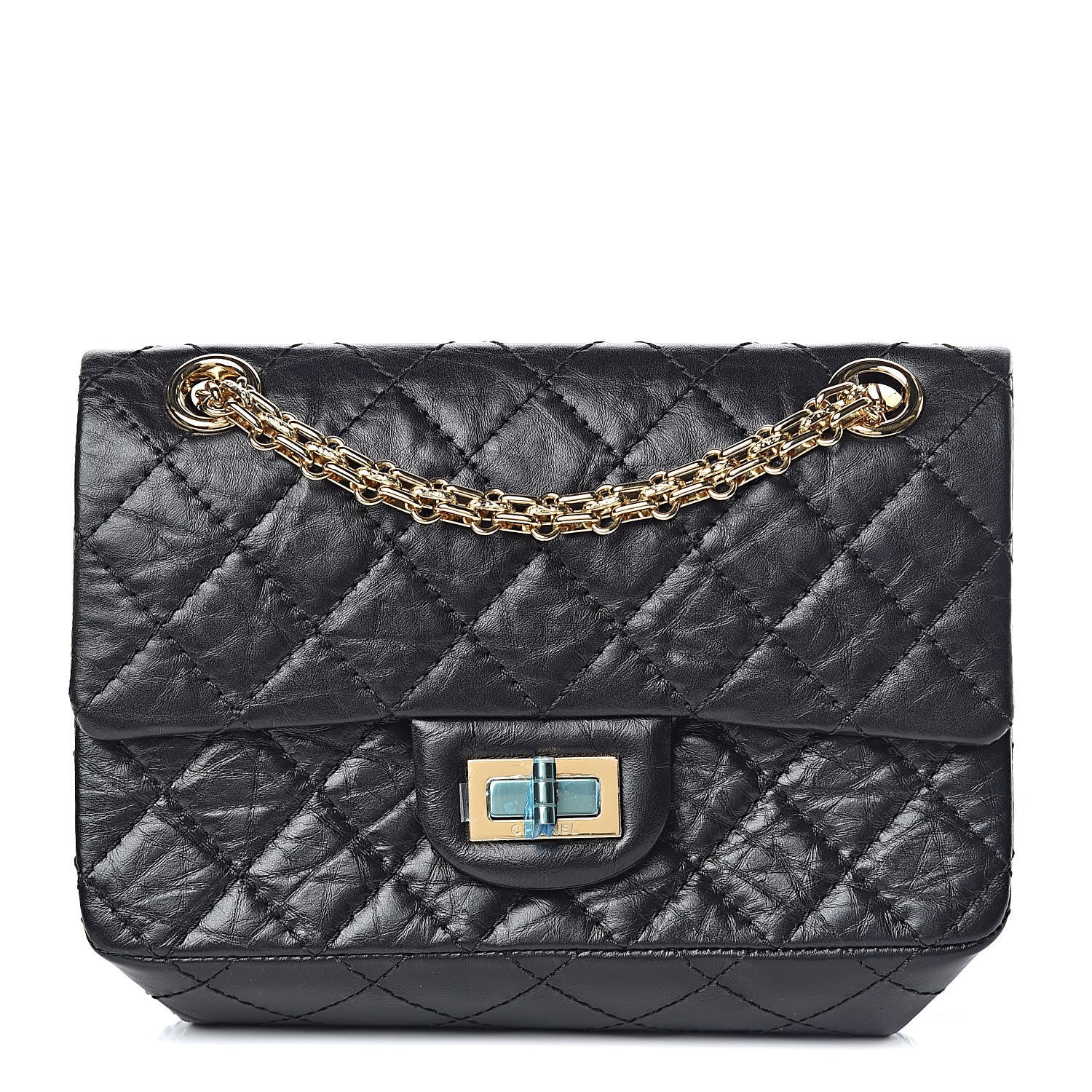 Chanel Aged Calfskin Quilted 2.55 Reissue Mini Flap Black 1 of 10