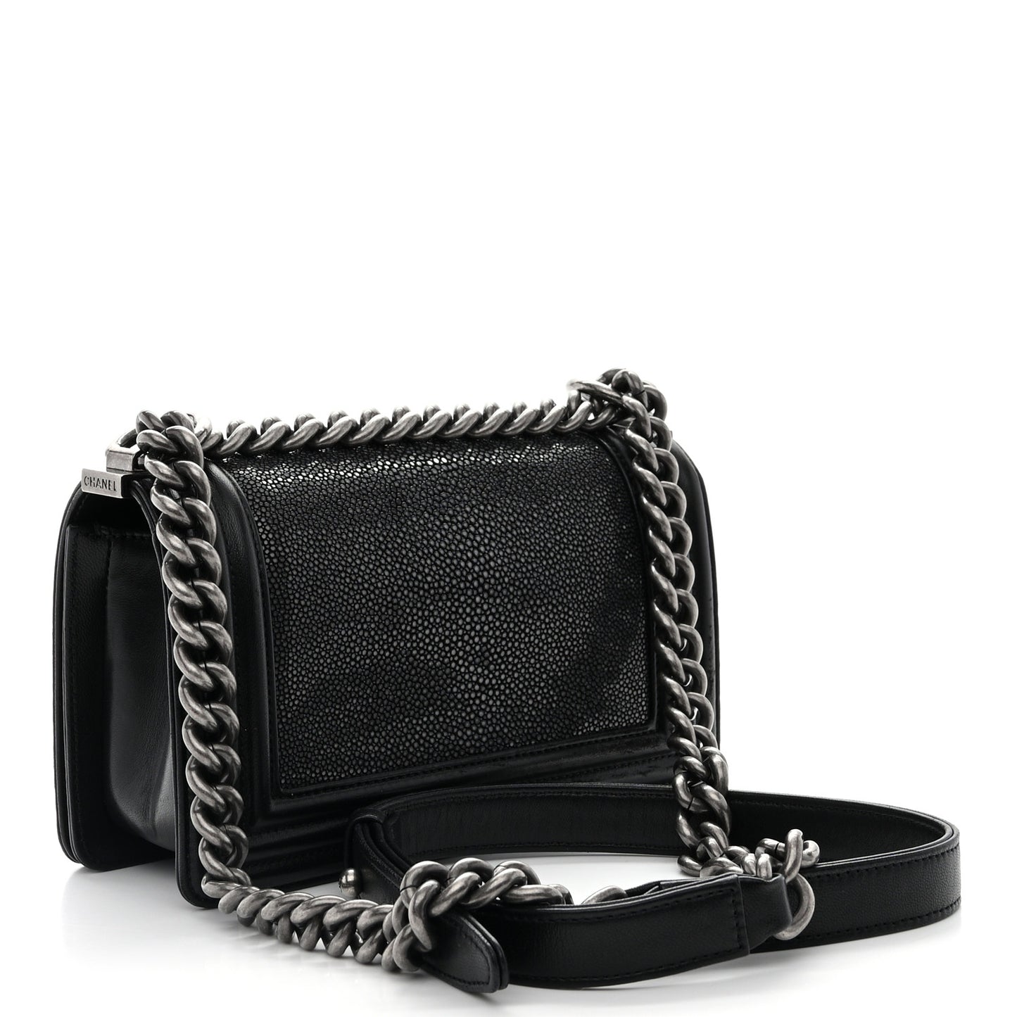 Galuchat Stingray Small Boy Flap Black