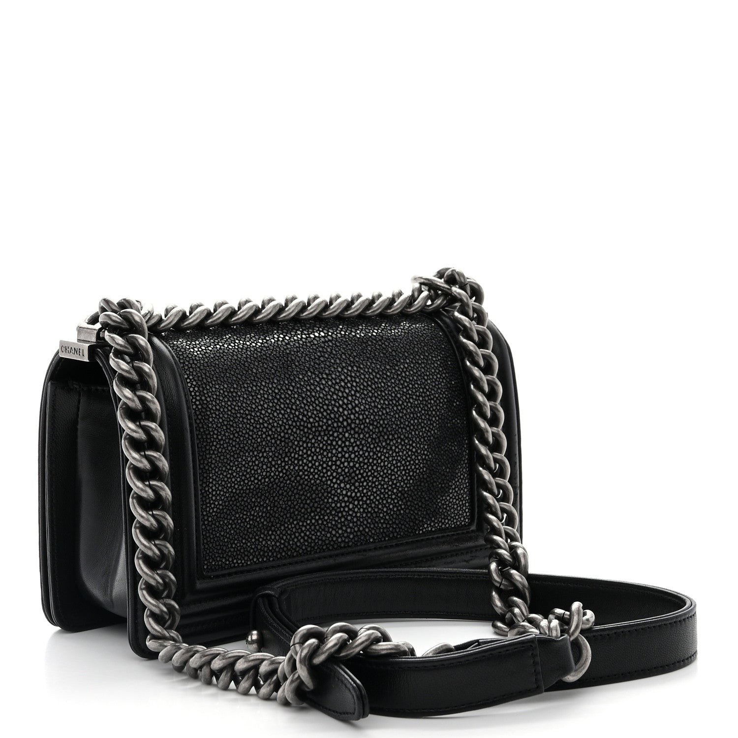Chanel Galuchat Stingray Small Boy Flap Black 3 of 11