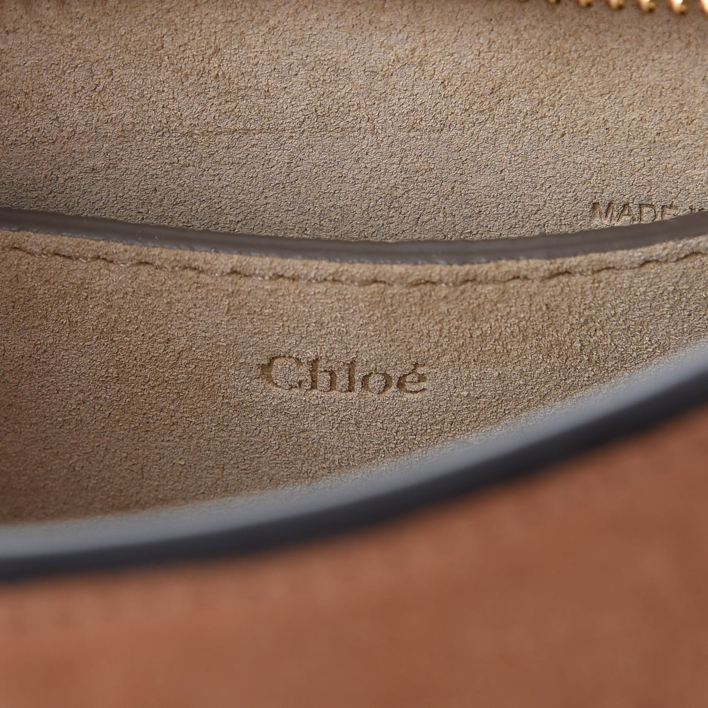 Calfskin Suede Mini Pixie Signature Belt Bag Nougat