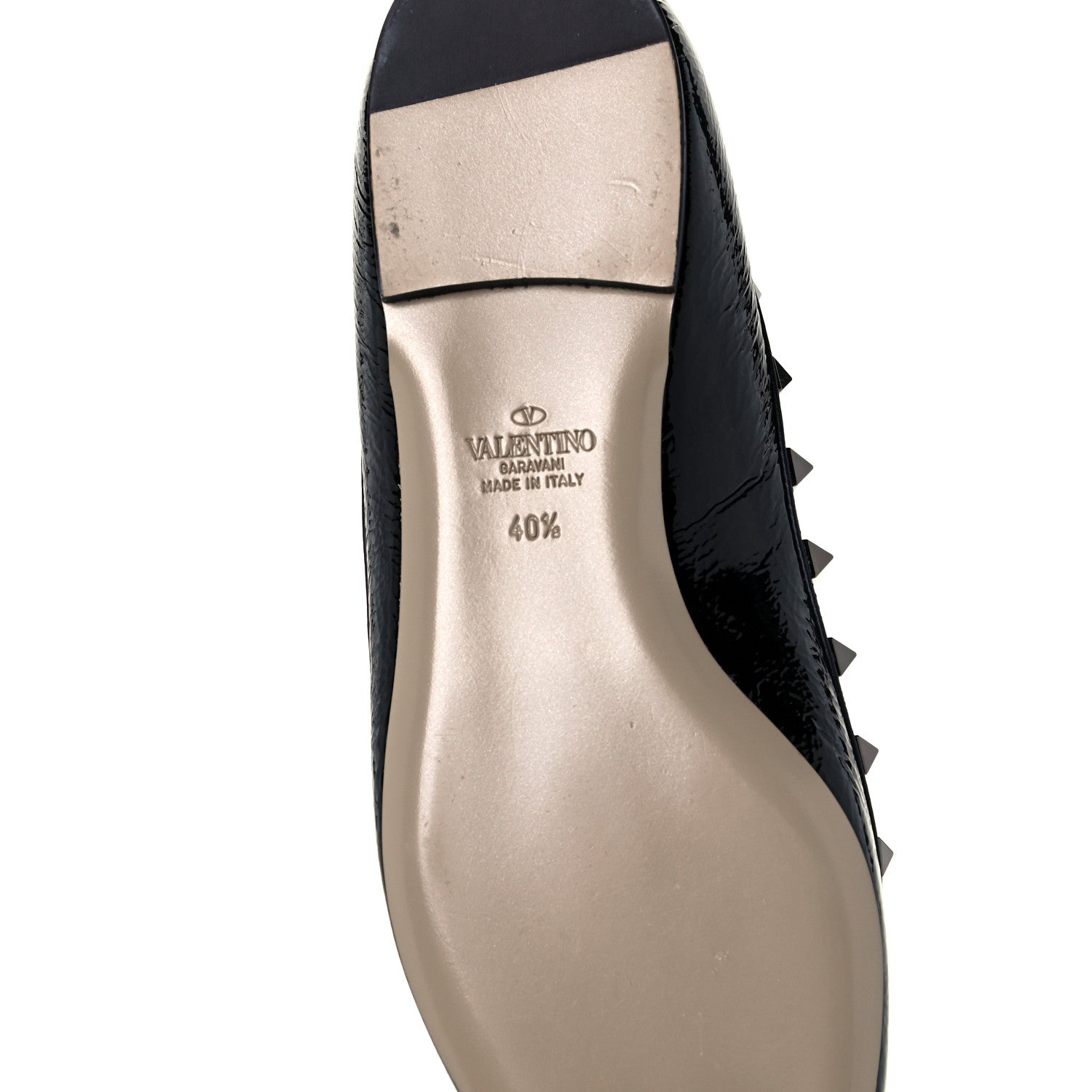 Valentino Garavani Patent Rockstud Ballerina Flats 40.5 Black 8 of 11