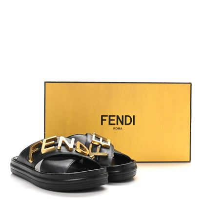 Fendi Vitello Womens Fendigraphy Slide Sandals 37 Black 11 of 11