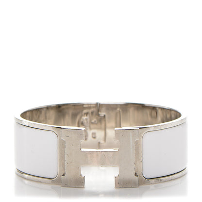 Hermes Enamel Wide Clic Clac H Bracelet PM White 1 of 4