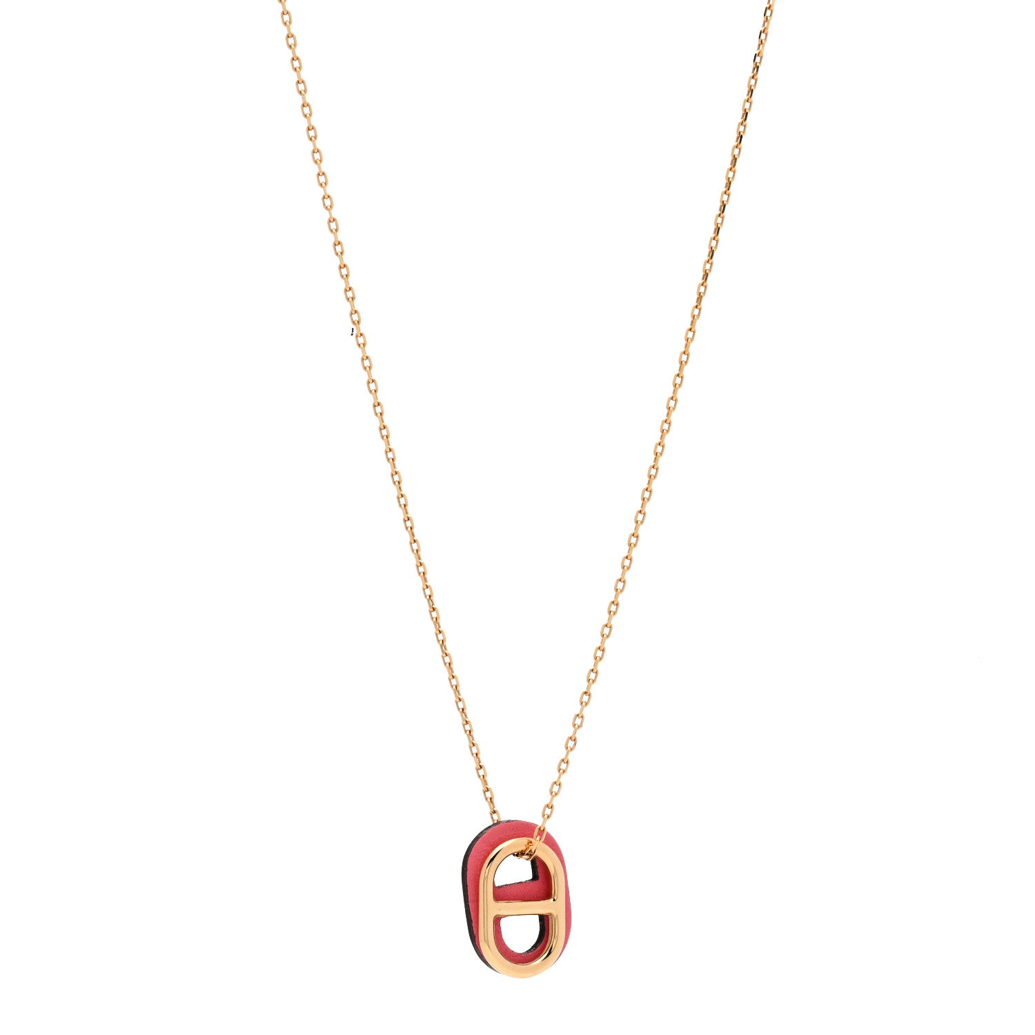 Hermes Swift O'Maillon Pendant Necklace Rose Azalee 1 of 7