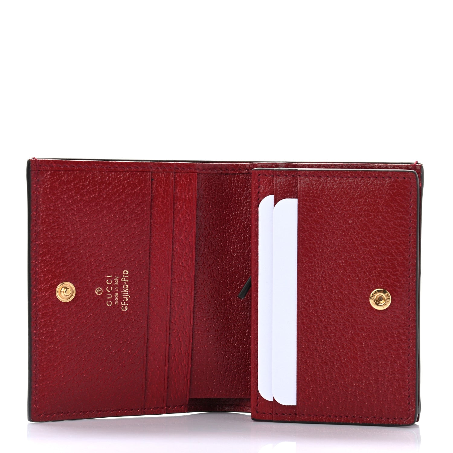 Gucci X DORAEMON Mini Vintage GG Supreme Monogram Card Case Wallet Beige Cherry Red 5 of 7