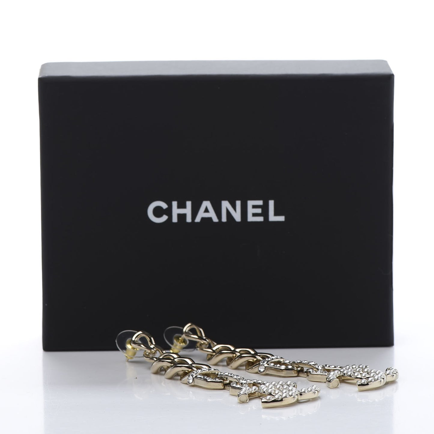 Metal Crystal CC Vendome CC Dangle Earrings Gold