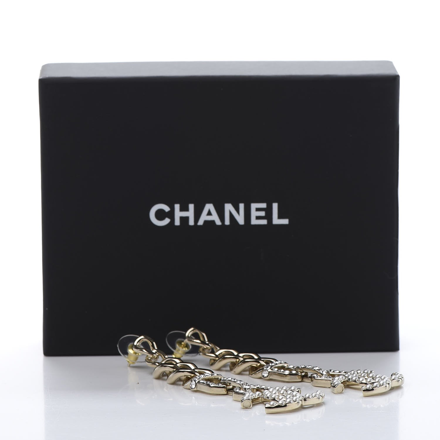 Chanel Metal Crystal CC Vendome CC Dangle Earrings Gold 5 of 5