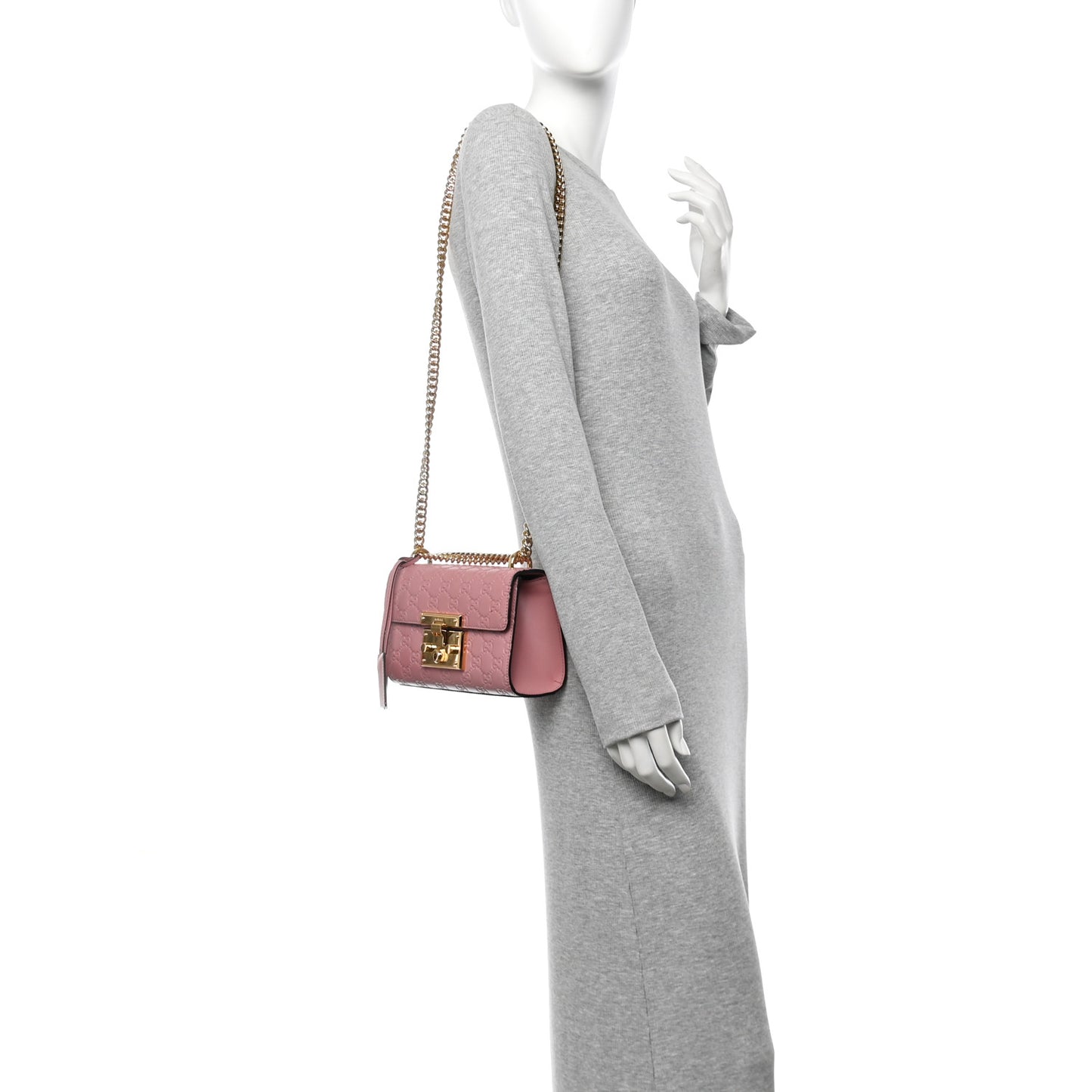 Guccissima Small Padlock Shoulder Bag Rose Baby Candy