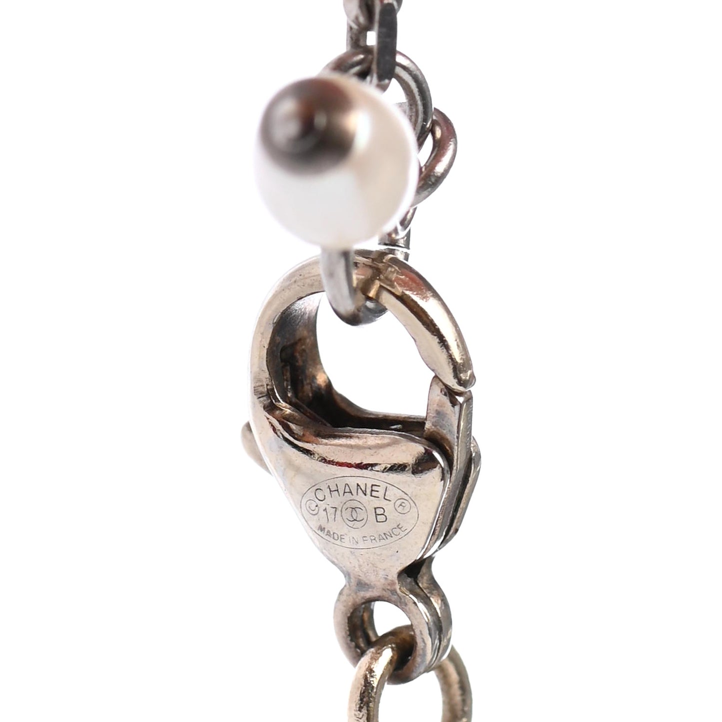 Crystal Pearl CC Moon Star Drop Necklace Gold