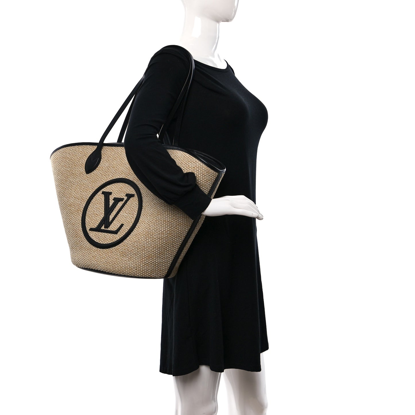 Raffia Saint Jacques Tote Black