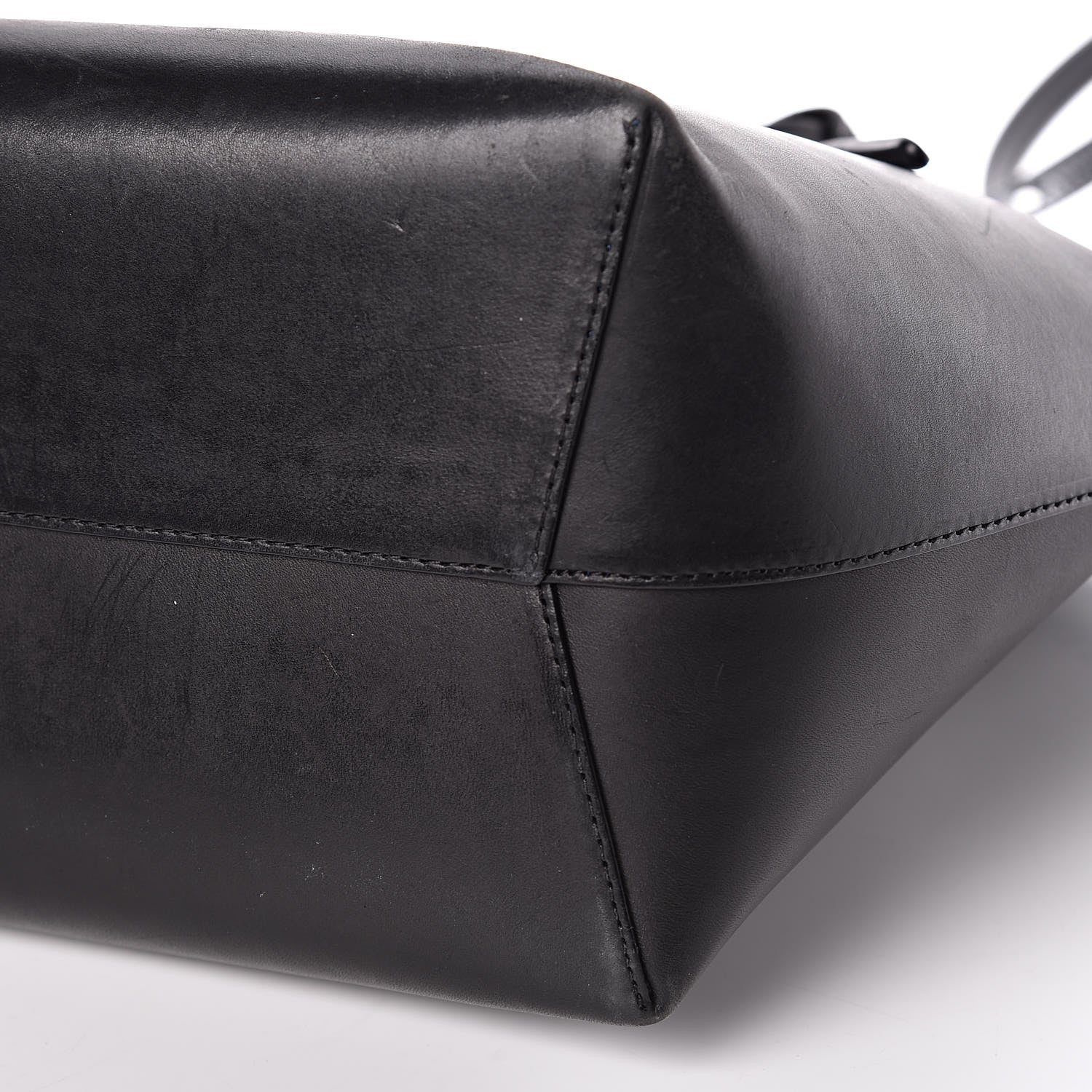 Mansur Gavriel Vegetable Tanned Calfskin Bucket Bag Black Royal 16 of 17