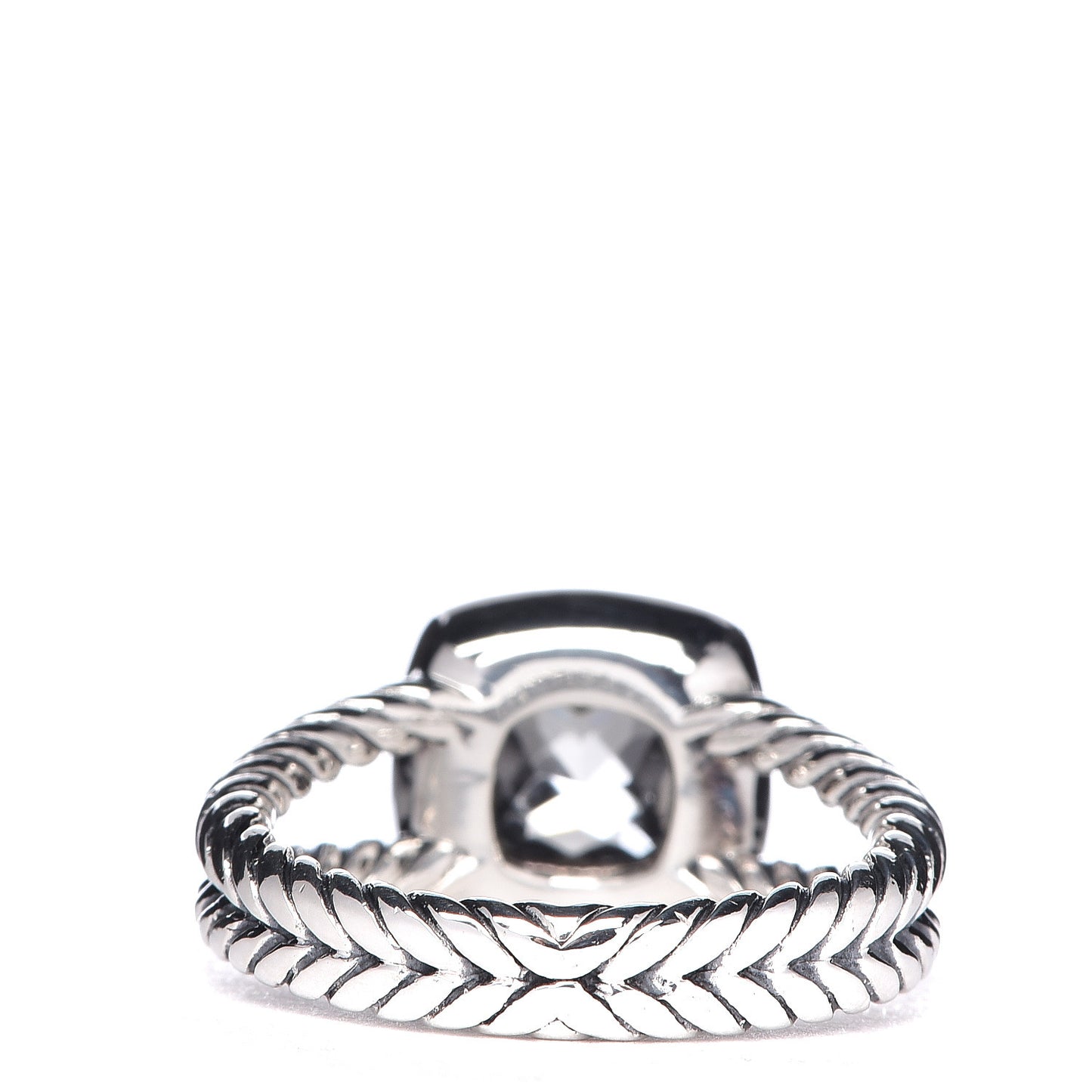 Sterling Silver Diamond Prasiolite 7mm Petite Albion Ring 55 7.25